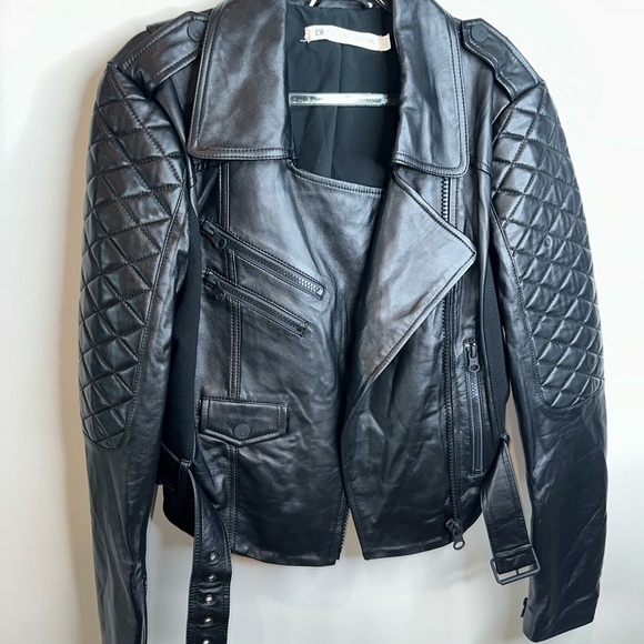 Blanc Noir Black Leather Jacket